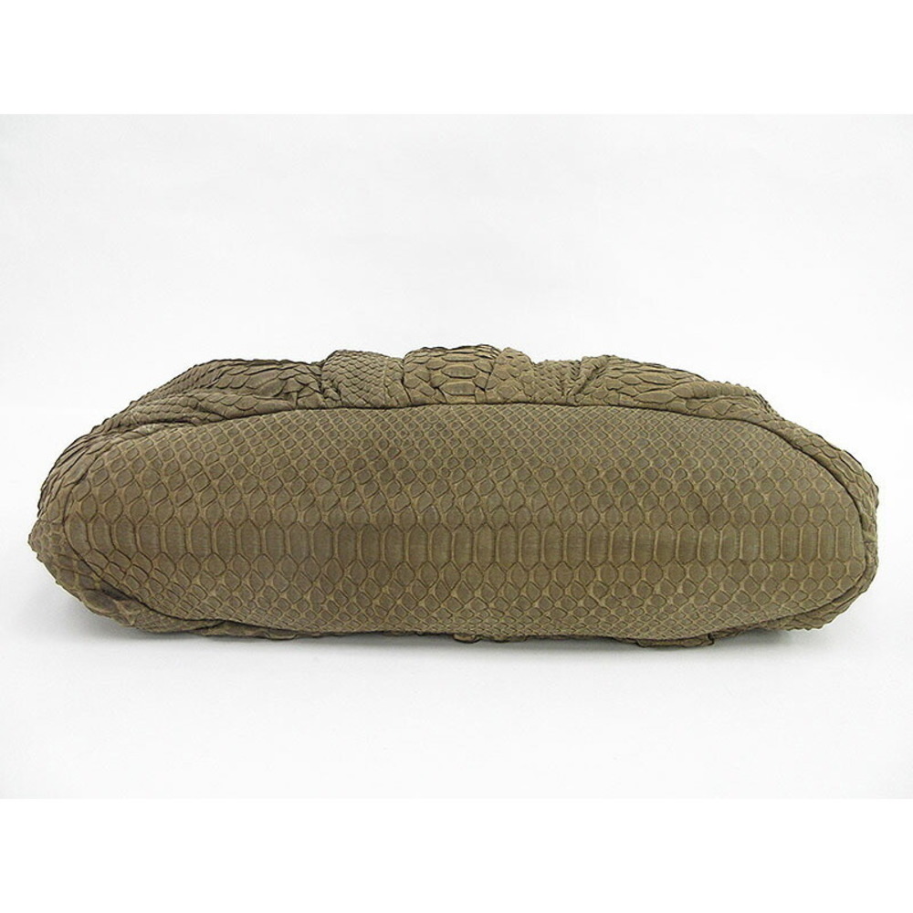 Gucci Studded Tote Handbag Python Leather Brown - image 4